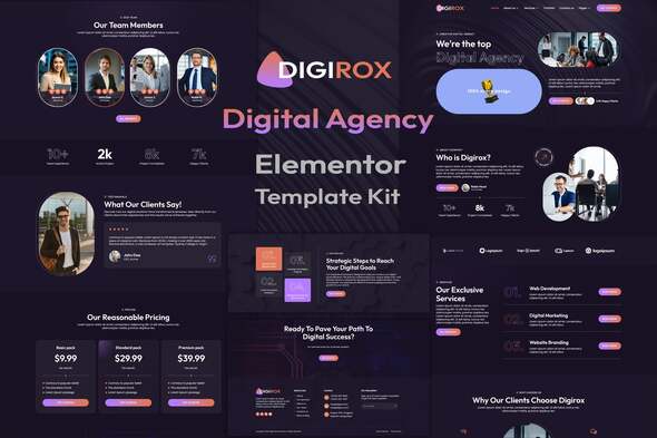 Digirox – Digital Agency Elementor Template Kit – 0 Sold!