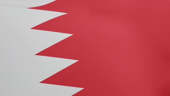 National Flag of Bahrain Waving Original Size and Colors 3D Render Alam Al Bahrayn or Flag of the