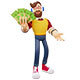 3D Human Character Showing Money - 3DOcean Item for Sale