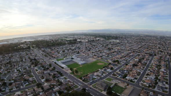 Oxnard California Aerial View Flying Over Ballfields