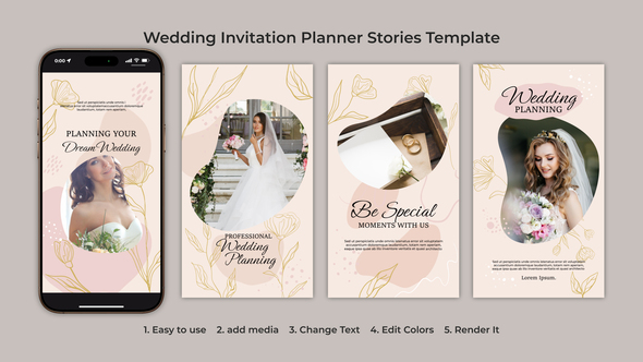 Wedding Invitation Planner Stories Template