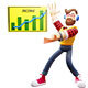 3D Entrepreneur Avatar Presenting Income Growth Chart - 3DOcean Item for Sale