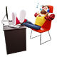 3D Avatar of Relaxed Employee Sleeping on Desk - 3DOcean Item for Sale