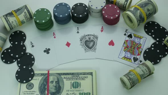 Four Of A Kind Aces And Money