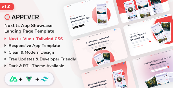 Appever - Nuxt Js App Showcase Template