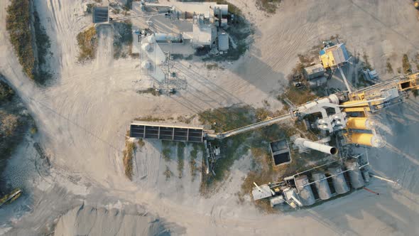 Aerial View of Cement Factory with High Concrete Plant Structure