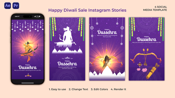 Happy Dussehra Instagram Stories