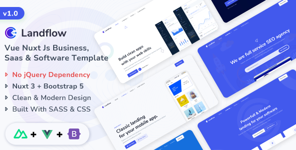 Landflow - Nuxt 3 Multipurpose Business, Saas & Software Template