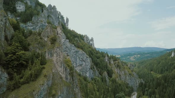 Aerial View of Mountains and Beautiful Deep Gorge with Amazing Rock Formation