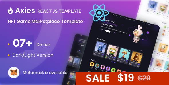 Axies - NFT Marketplace React Js Template