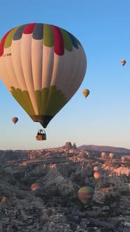 Cappadocia Turkey  Vertical Video of Balloon Launch