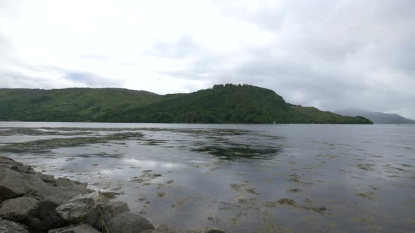 Water surrounding island castle