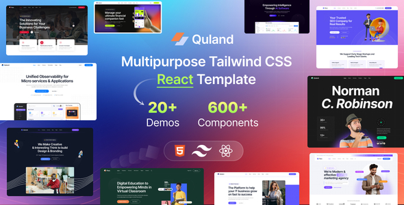 Quland - Tailwind React Multipurpose Template