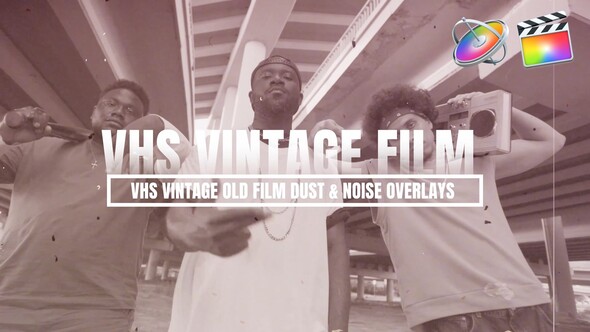 VHS Vintage Old Film Dust & Noise Overlays  For Final Cut X and Apple Motion alt