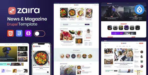 Zaira - News Magazine Drupal 11 & 10 Theme