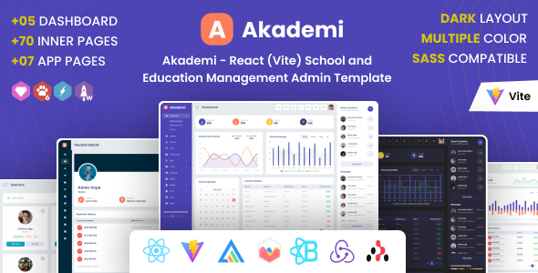 Akademi – React (Vite) School and Education Management Admin Dashboard Template – 0 Sold!