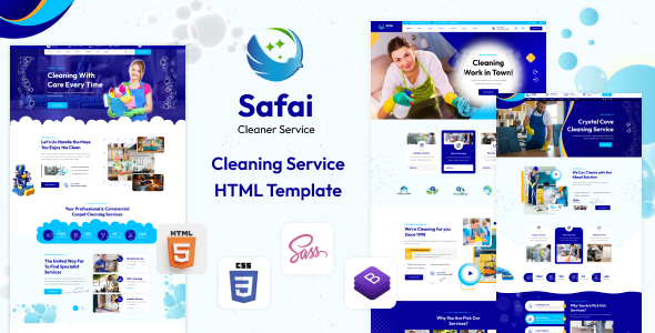 SAFAI || Cleaning Services HTML Template – 0 Sold!