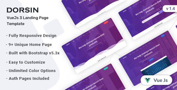 Dorsin - VueJs Landing Page Template