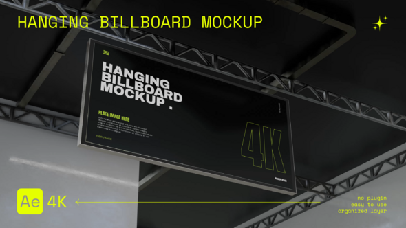 Hanging Billboard Hall Mockup