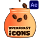 Breakfast Coffee Icons And Titles for After Effects - VideoHive Item for Sale