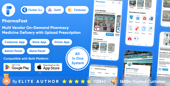 PharmaFast: Multi Vendor On-Demand Pharmacy Medicine Delivery with Upload Prescriptionย Fullย Solution