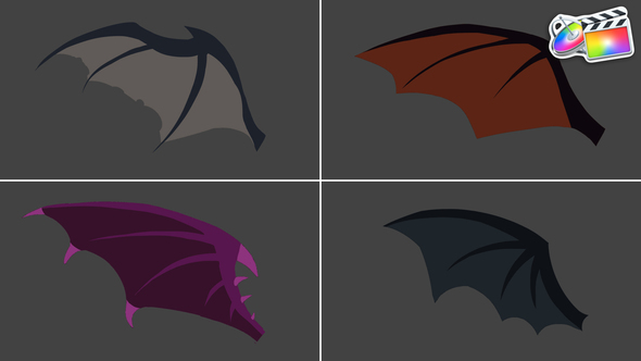 Cartoon Halloween Bat Wings Animations | FCPX alt