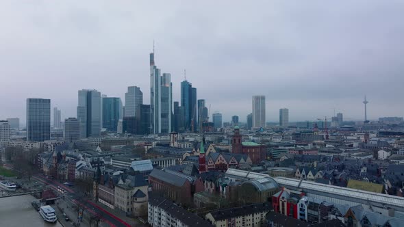 Fly Over Historic City Centre