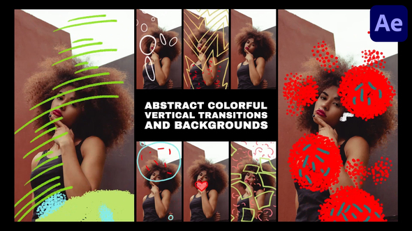 Abstract Colorful Verical Transitions And Backgrounds | After Effects alt