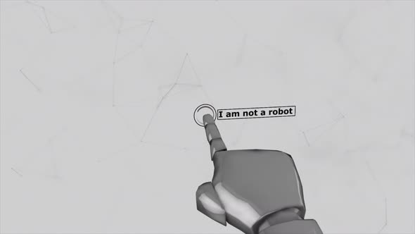 Robot Hand Clicks To Captcha I Am Not Robot Test V2 4k