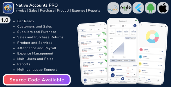 Native Accounts Pro - Full Project | Sales | Purchase | Invoicing | GST Ready