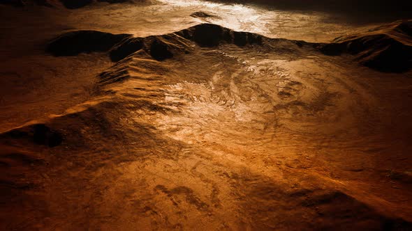 Aerial View of Red Desert with Sand Dune