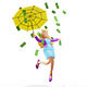 3D Businesswoman Character with Umbrella and Money for Animation and Game Projects - 3DOcean Item for Sale