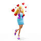 3D Businesswoman Character with Hearts for Animation and Game Projects - 3DOcean Item for Sale