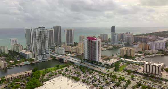 Aerial Video Hallandale Beach Bridge 4k Dci