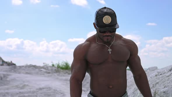 Portrait of young black fitness guy