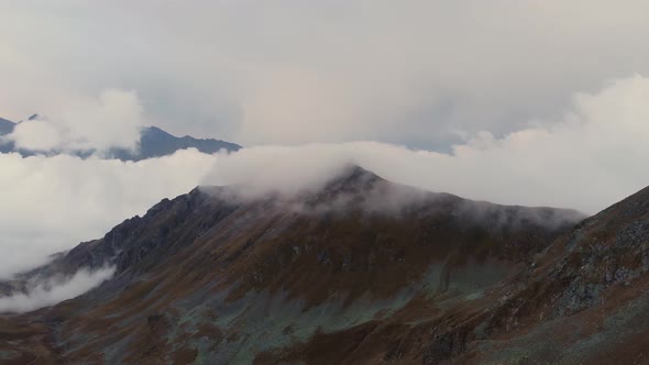 Evening Timelapse of the Movement of Clouds in the Mountains