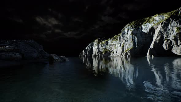 Fjord with Dark Storm Clouds alt