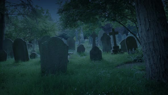 Churchyard In The Evening Rising Shot