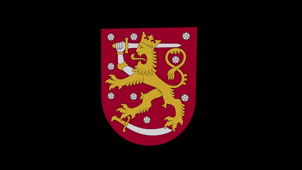 Coat Of Arms Of Finland With Alpha Channel  - 4K