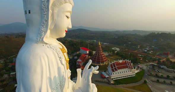 Face Of  Guanyin In Wat Hauyplakung Chiang Rai