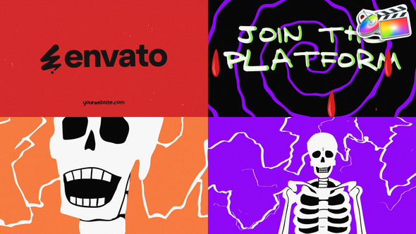 Halloween Skull Logo Opener for FCPX alt