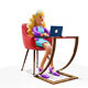 3D Businesswoman Character Working on Laptop for Animation and Game Projects - 3DOcean Item for Sale