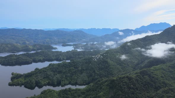 Aerial view of New Zealand Fjords