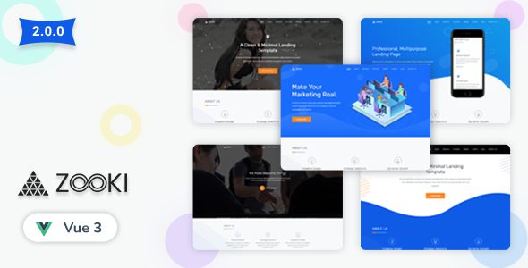 Zooki - Vuejs Landing Page Template