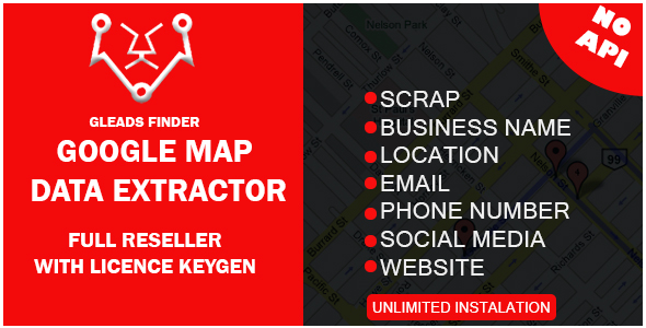 Gleads Finder Google My Business Data Extractor with full Resell Rights