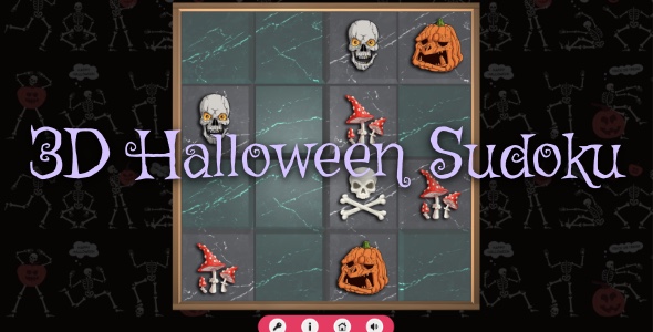 3D Halloween Sudoku - Cross Platform Puzzle Game