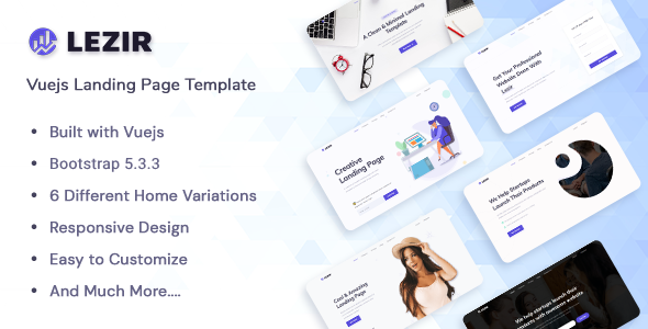 Lezir - Vuejs Landing Page Template