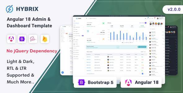 Hybrix - Angular 18 Admin & Dashboard Template