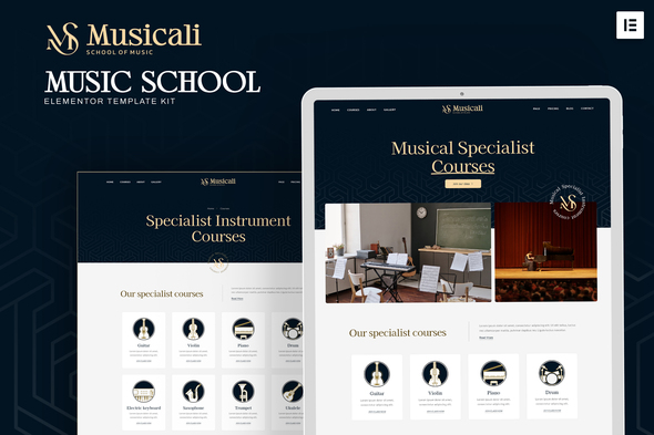 Musicali – Music School Elementor Template Kit – 0 Sold!