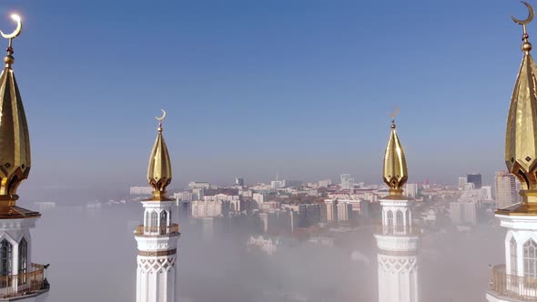 Cathedral mosque "Ar-Rahim" in the fog